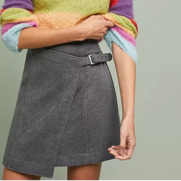 NWT Anthropologie Maeve Wellesley Buckle Mini Skirt - Picture 1 of 13